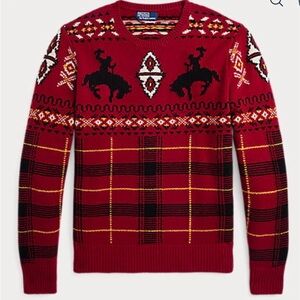 Ralph Lauren Western Inspired Fair Isle Sweater L NWT